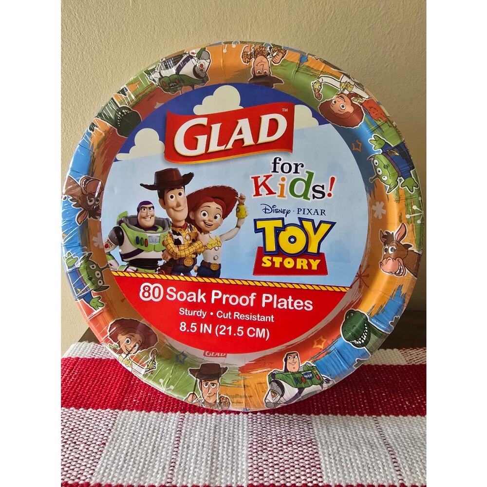 Glad for Kids Toy Story Paper Plates 8.5" - 80 Count New
